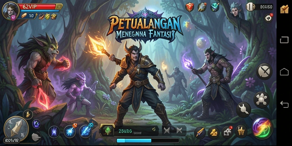 Tampilan gameplay menegangkan di dunia petualangan 62VIP.