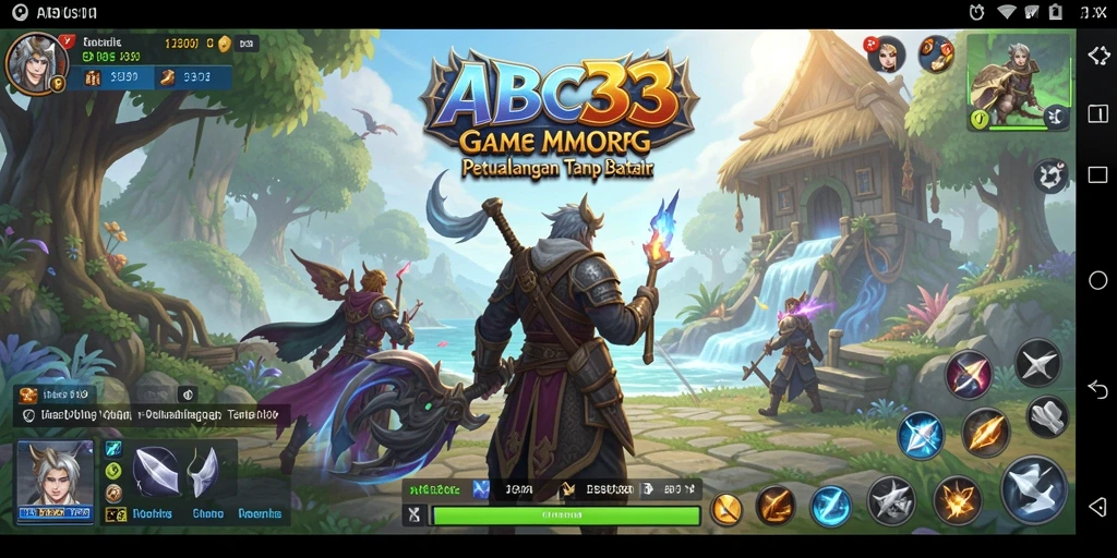 Tampilan gameplay ABC33 yang menakjubkan dengan dunia MMORPG yang luas.