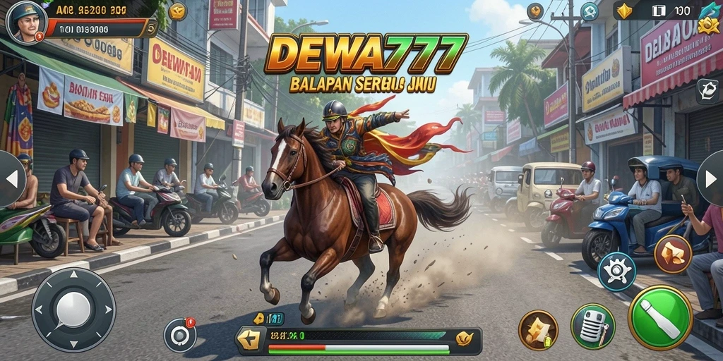 Tangkapan layar DEWA777 menampilkan aksi balapan mendebarkan.