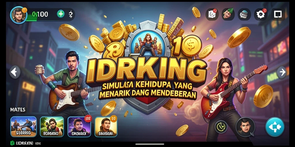 Tampilan gameplay menarik dari IDRKING dalam simulasi kehidupan.