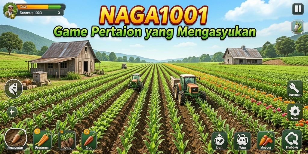 Screenshot gameplay NAGA1001 dengan aktivitas bertani.