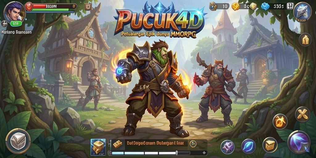 Screenshot gameplay PUCUK4D menunjukkan pertempuran epik dan eksplorasi yang menyenangkan.