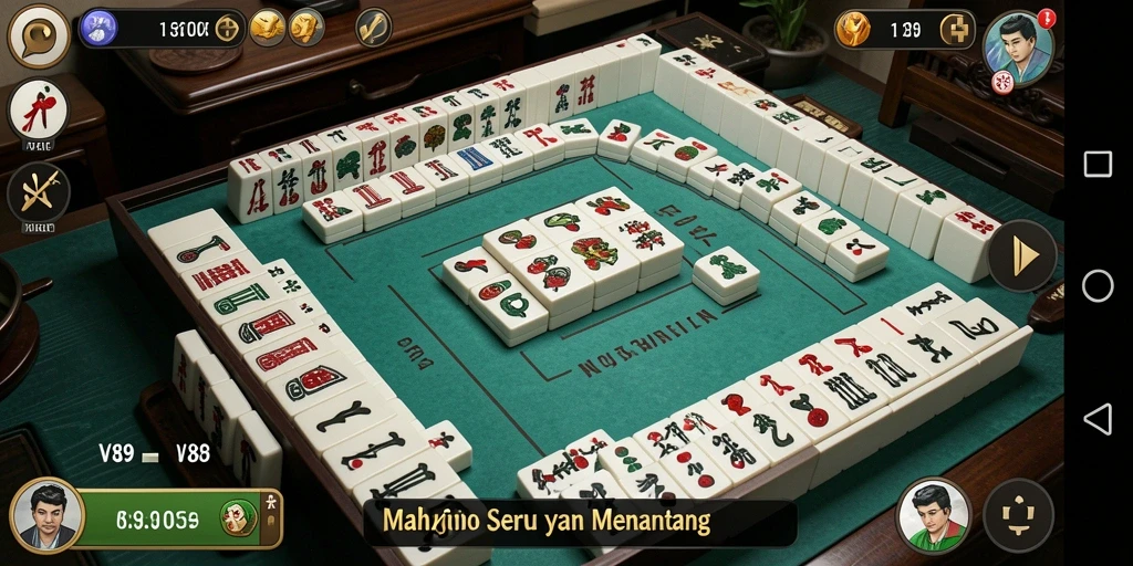 Screenshot gameplay V89 yang menampilkan tantangan Mahjong menakjubkan.