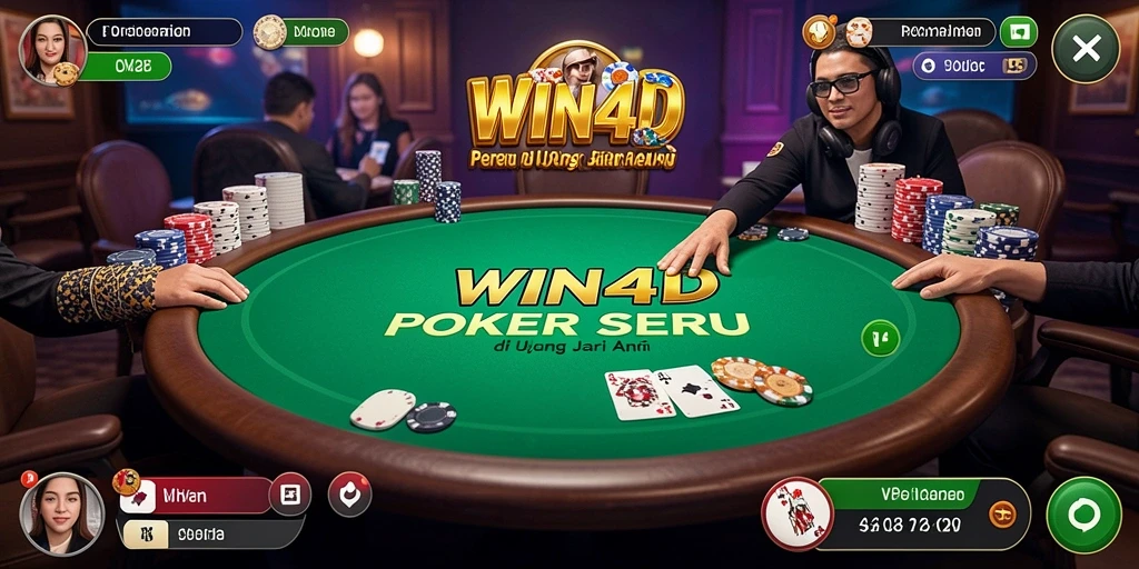 Gameplay Poker menarik dalam aplikasi WIN4D dengan tampilan grafis yang memikat.